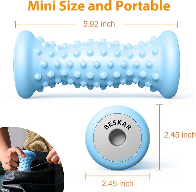 BESKAR Foot Massager Roller for Plantar Fasciitis Relief, Portable Feet Roller - Image 4