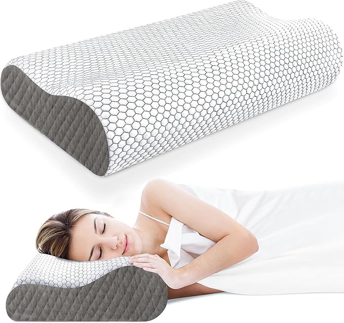 CloudBliss Memory Foam Pillow, Ergonomic Neck Contour Cervical Pillow by CloudBliss