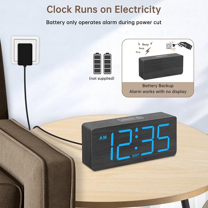 DreamSky Wooden Digital Alarm Clock - Image 2
