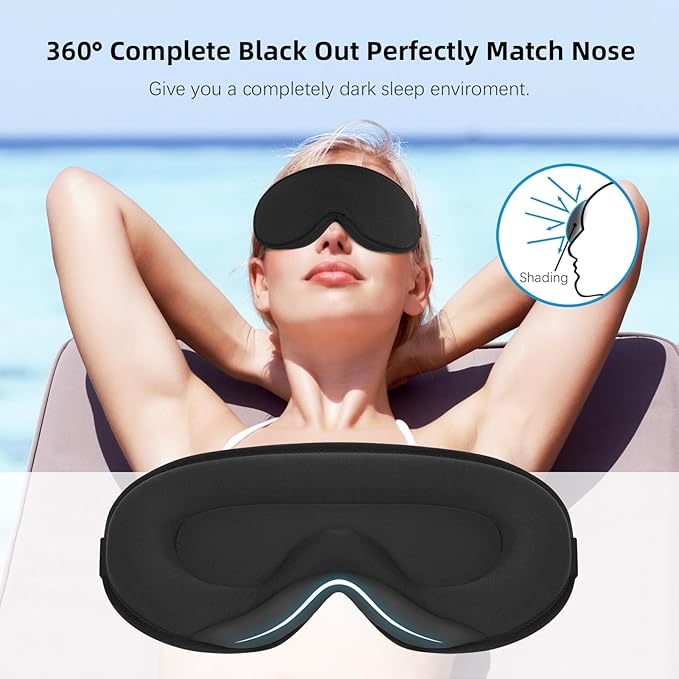 Sleep Mask, 3D Contoured Sleeping Mask, 99% Light Blocking Eye Mask, Zero Eye - Image 2