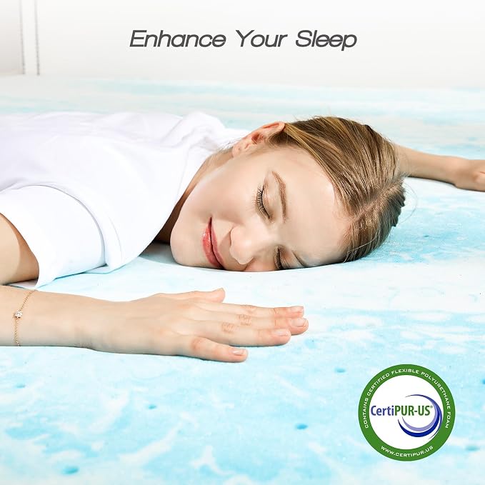 Sweetcrispy Mattress Topper Twin, 3 Inch Thick Memory Foam Gel Infused Cooling - Image 6