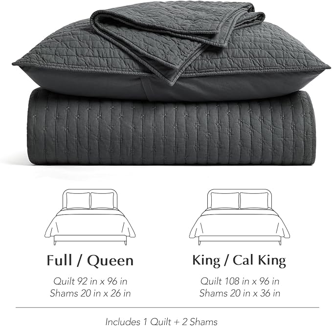 EVERGRACE Cross Stitch Pre-Washed Cotton Quilt Bedding Set King Size, Oversized - Image 7