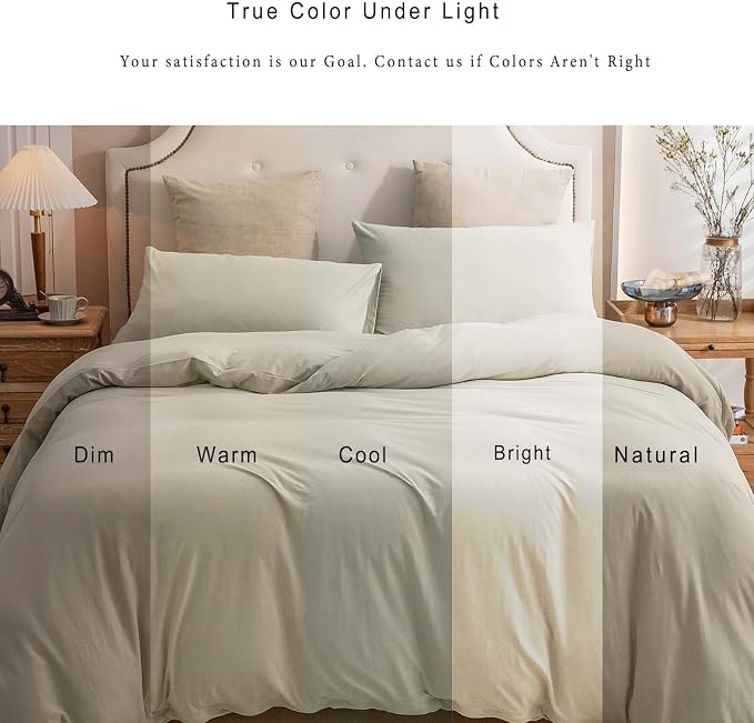 PURE ERA Jersey Knit Duvet Cover Set 100% T-Shirt Cotton Super Soft Comfy 3pc - Image 5