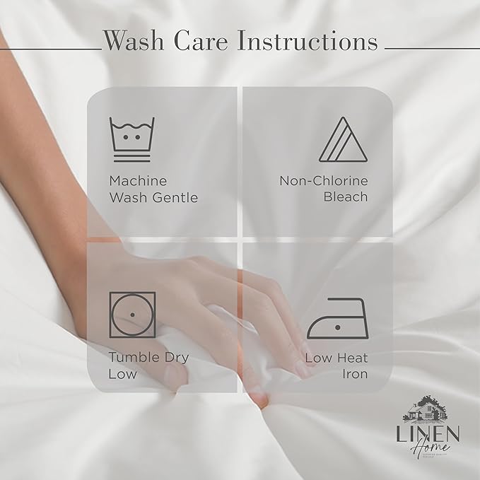 Linen Home 100% Cotton Percale Sheets King Size, Snow White, Deep Pocket - Image 5