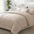 CozyLux Full Size Comforter Set Wheat, 7 Pieces Bed in a Bag, Wheat Comforter by CozyLux