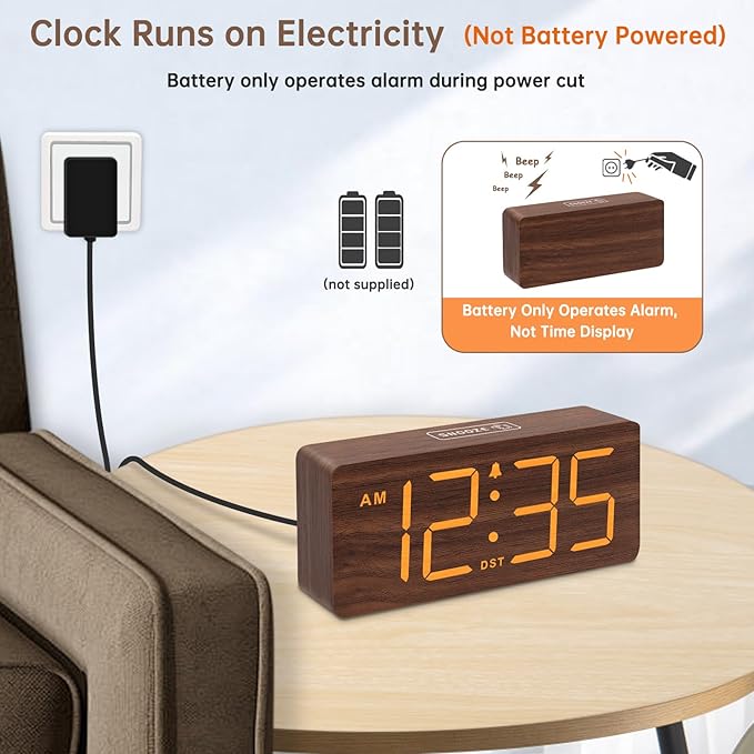 DreamSky Wooden Digital Alarm Clock - Image 2