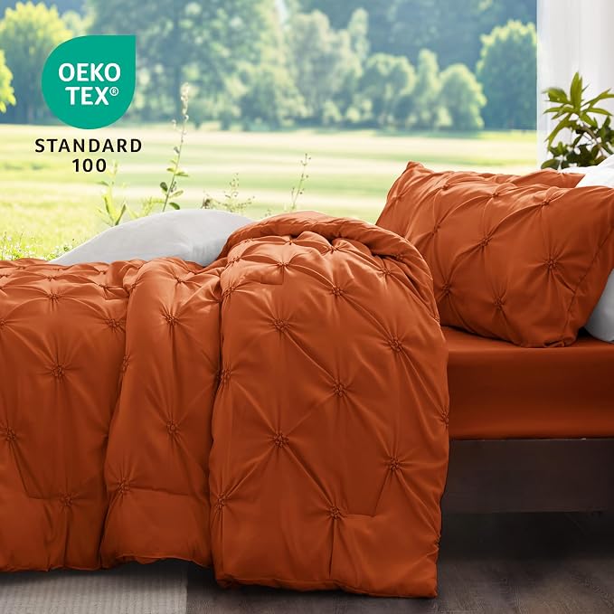 BEDELITE Burnt Orange King Size Comforter Set - Image 3