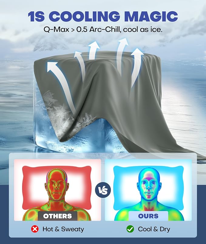 Ice Cooling Pillowcase for Hot Sleepers, Instantly Cool, Stays Cold All Night - Image 2