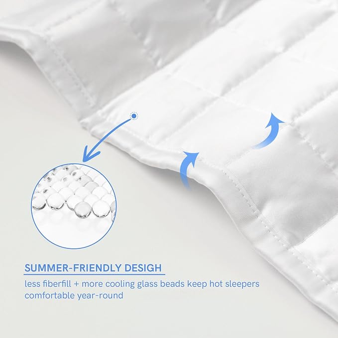 YnM Cooling Weighted Blanket for Adults, 20lbs Heavy Bed Throw for One Person - Image 5