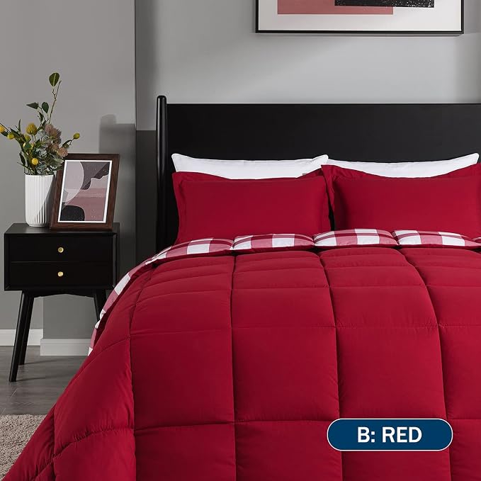downluxe Lightweight Plaid Comforter Set - Image 3