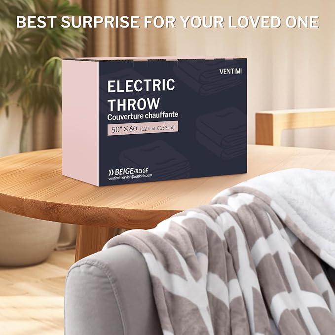 VENTIMI Electric Blanket Heated Throw, Fast Heating Blankets - Image 7