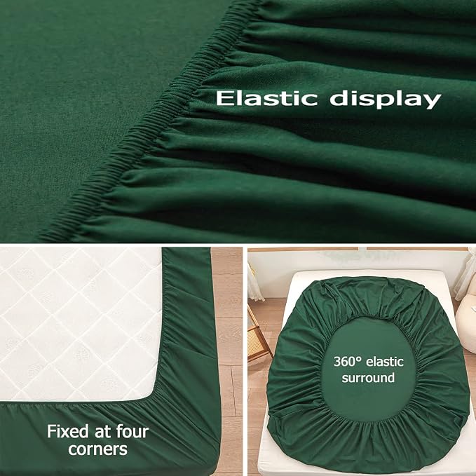 Bedding King Size Fitted Sheet Only-King Size Deep Pocket Bottom Fitted Sheet - Image 4