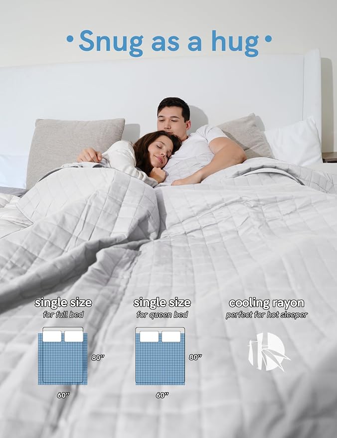YnM Cooling Weighted Blanket for Adults, Cooling & Cozy Velvet Dual-Sided - Image 5