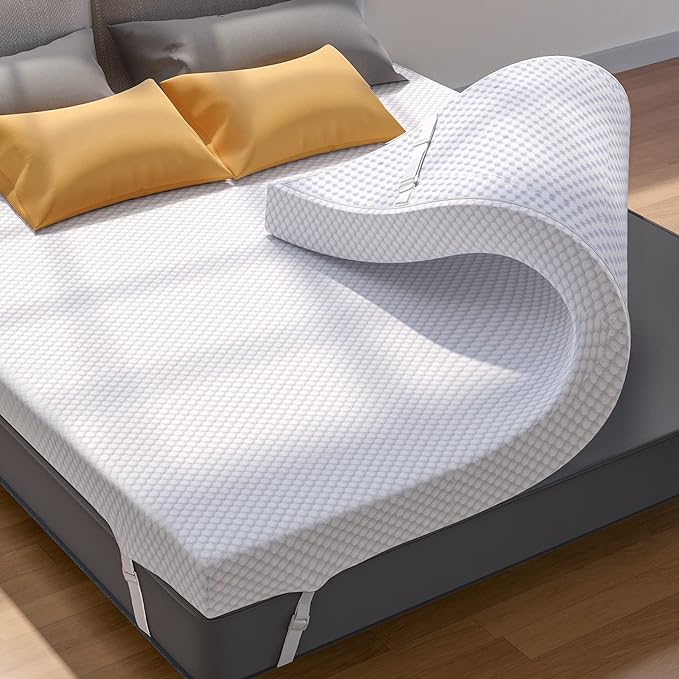 PERLECARE 4 Inch Gel Memory Foam Mattress Topper, Premium Soft Mattress Topper by PERLECARE-Becausewecare%E2%80%A6