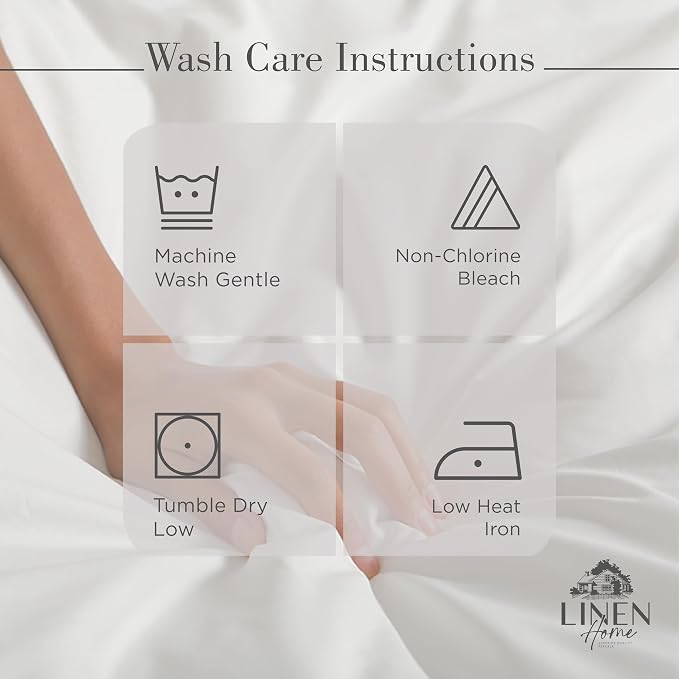 Linen Home 100% Cotton Percale Sheets Full Size, Dove Grey, Deep Pocket - Image 5