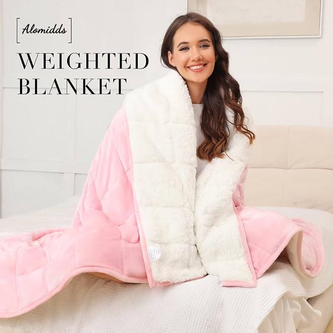 Alomidds Weighted Blanket Queen Size 15lbs 60x80 inches, Sherpa Weighted - Image 6