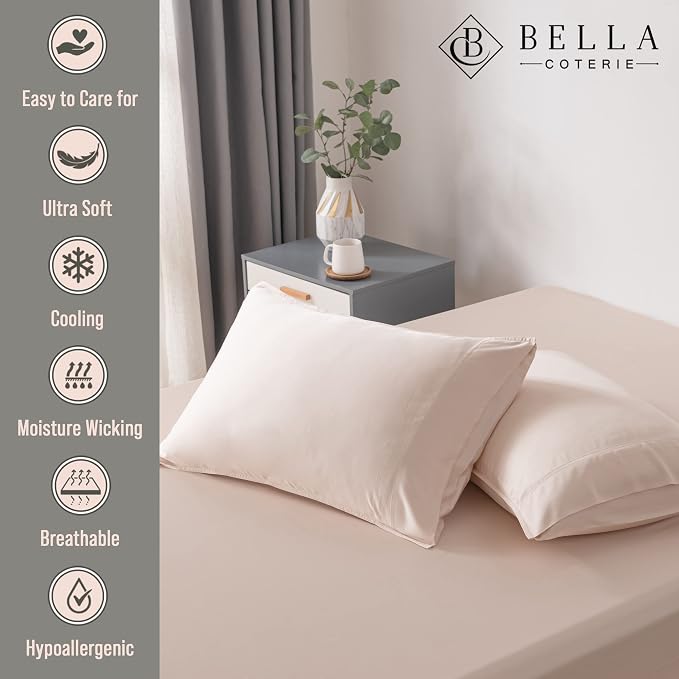 Bella Coterie | Luxury Bamboo Viscose Standard Size Pillowcase Set | 100% - Image 2