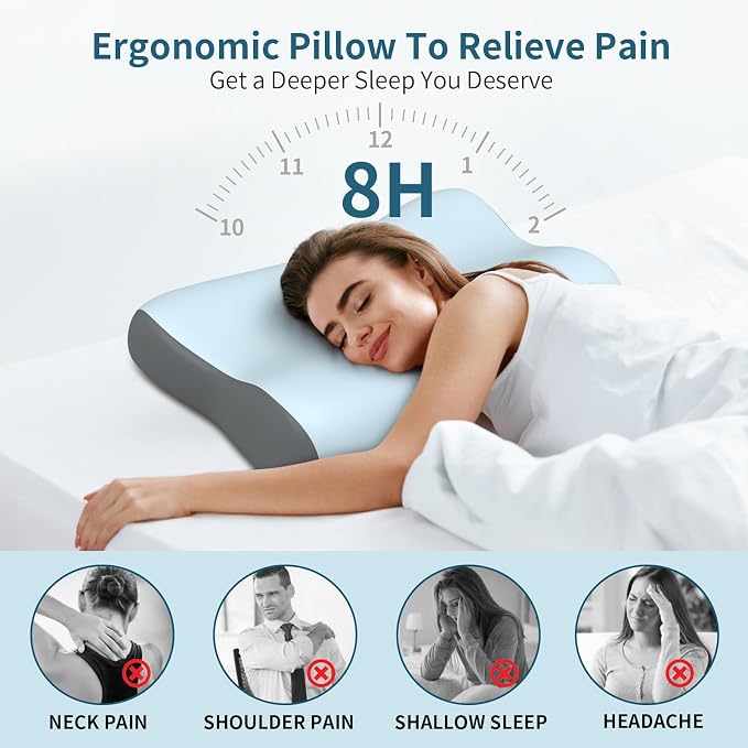 Cervical Neck Pillow, Contour Memory Foam Pillows - Image 3