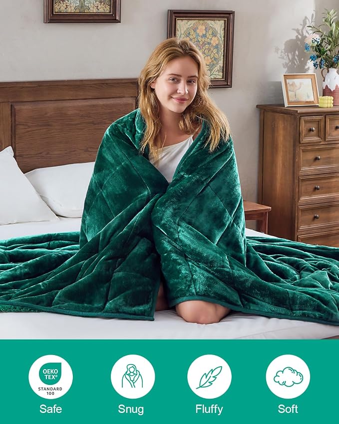 Super Fuzzy Soft Sherpa Fleece Weighted Blanket, 20 lbs Dual Sided Fluffy Heavy - Image 6