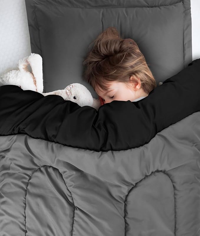 Utopia Bedding Black/Grey Kids Comforter Set - Image 8