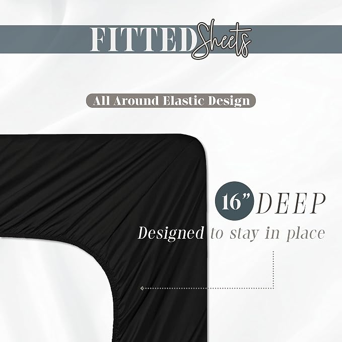 Luxury Fitted Sheets! Premium Hotel Quality Elegant Comfort Wrinkle-Free 1500 - Image 4