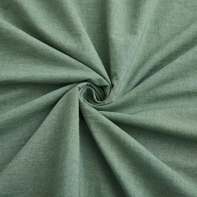 LOVQUE Duvet Cover Full Size, 100% Washed Cotton Linen Like Bedding Set - Image 6