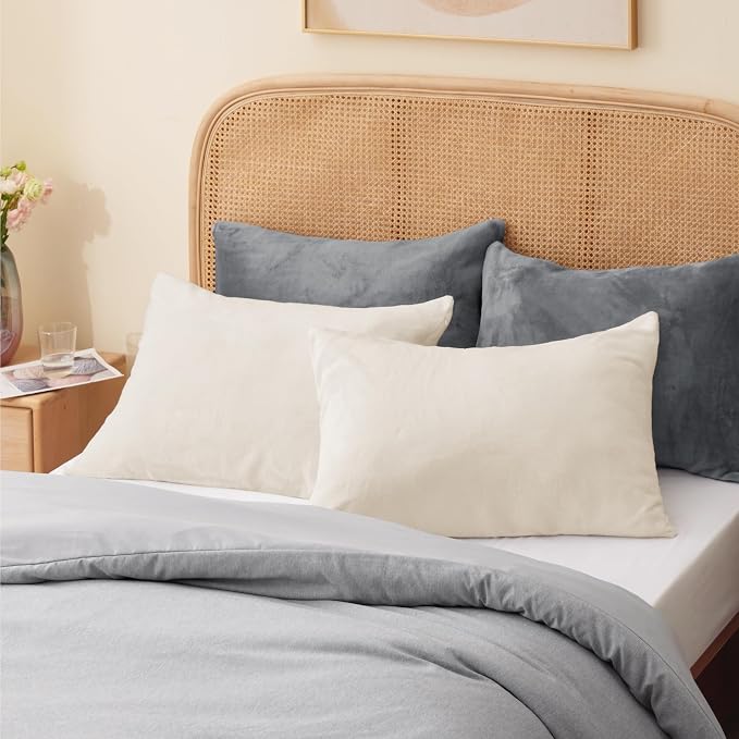BEDELITE Flannel King Size Pillow Cases Set of 2, Super Soft Fleece Pillowcases - Image 8
