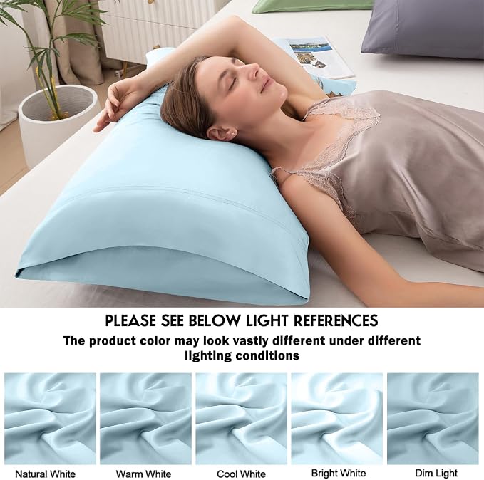 Pillowcases King Size 2 Pack, Cooling Viscose from Bamboo Pillow Cases - Image 6