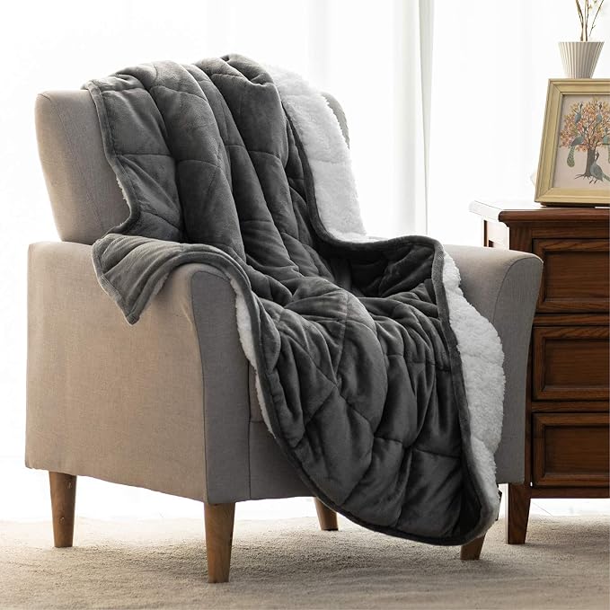 Uttermara Weighted Blanket Queen Size 15lbs 60x80 inches, Soft Plush Fleece - Image 6