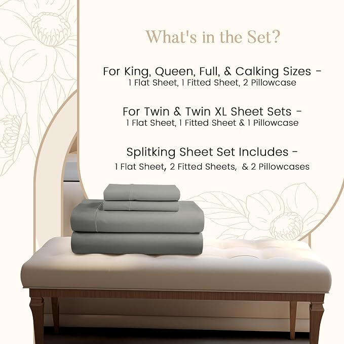 800TC 100% Egyptian Cotton Twin Size Sheets Set, Twin Bed Sheets Luxury Hotel - Image 2