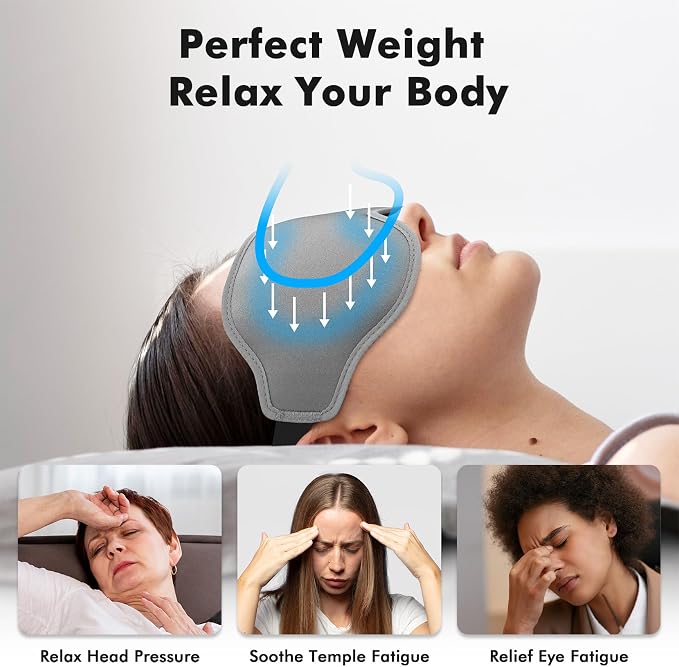 Weighted Eye Mask for Sleeping, 3D Contoured Sleep Mask Blackout - Image 3