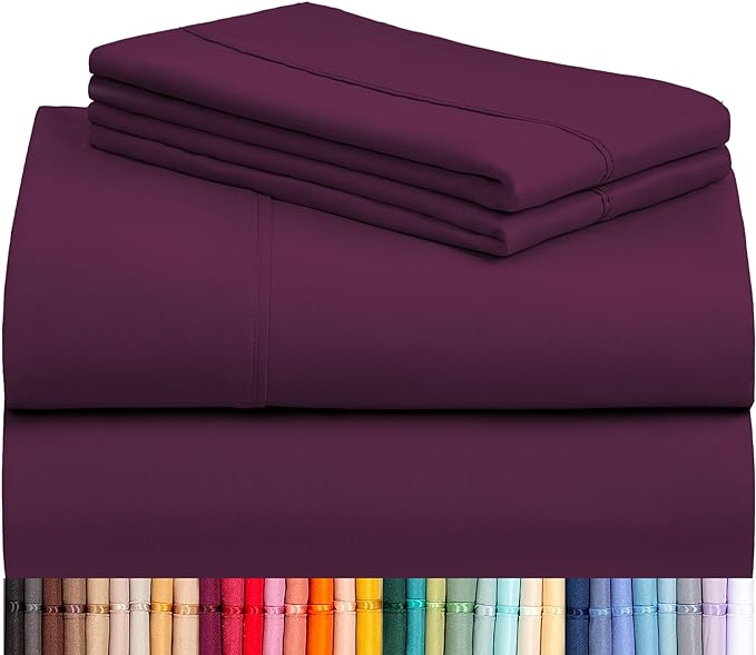 LuxClub 4 PC King Sheet Set, Breathable Luxury Bed Sheets, Deep Pockets 18" by LuxClub