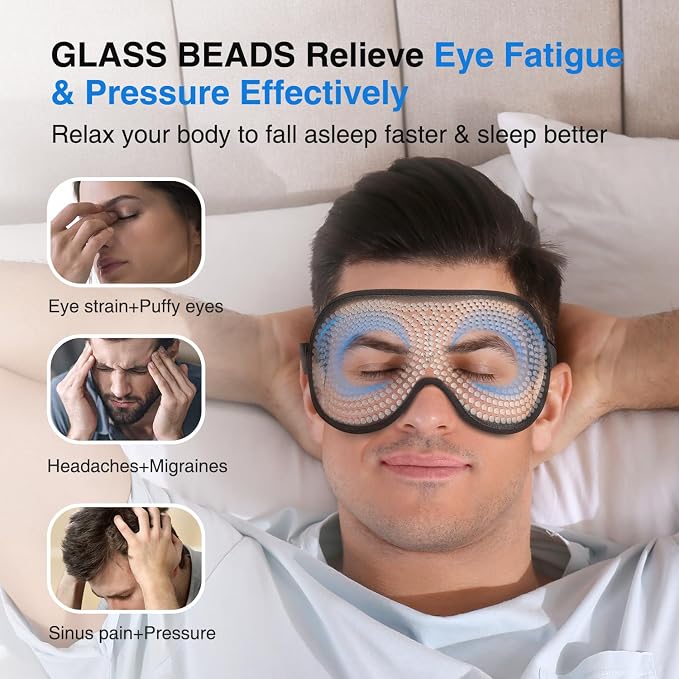 YFONG Weighted Sleep Mask, Women Men 3D Eye Mask Blocking Lights Sleeping Mask - Image 3