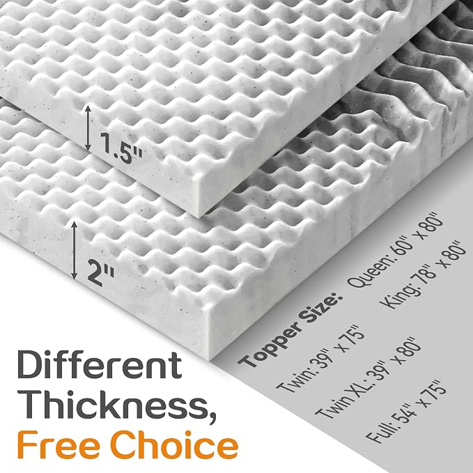 SINWEEK Mattress Topper Memory Foam Mattress Topper 1.5 Inch Queen Soft - Image 8