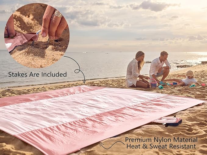 WEKAPO Beach Blanket Sandproof Waterproof, Extra Large Beach Mat, Oversized & - Image 6