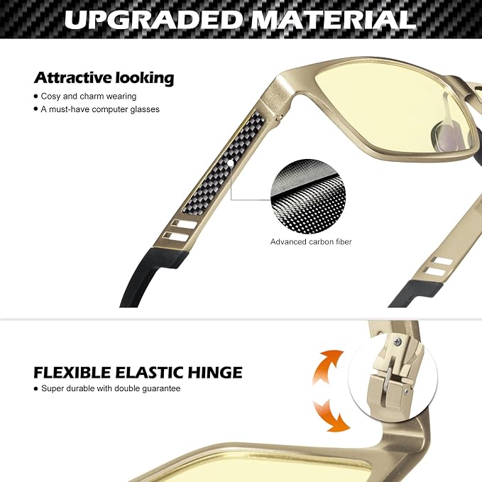 ANYLUV Blue Light Blocking Glasses Men Computer Gaming Glasses Lightweight - Image 3