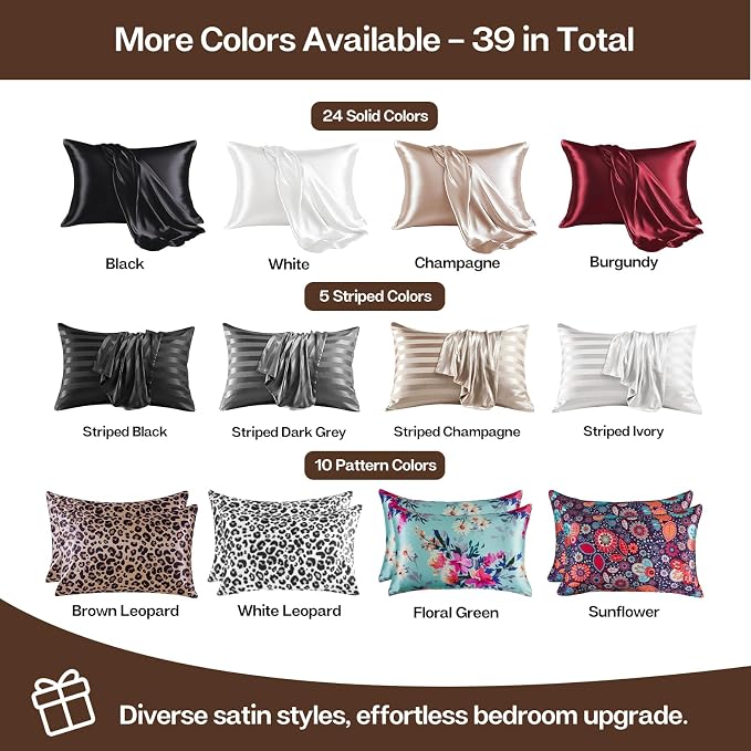 MR&HM Satin Pillowcase for Hair and Skin, Silk Satin Pillowcase 2 Pack - Image 7