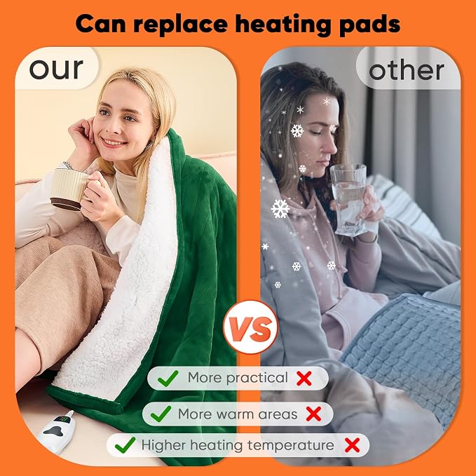 greenoak Heated Blanket Electric Twin 62"X84", Heating Blanket - Image 5