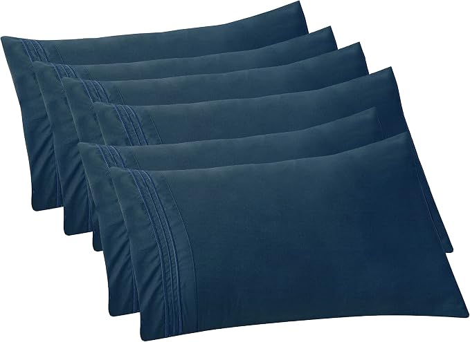Elegant Comfort 6-PACK Solid Pillowcases 1500 Premium Hotel Quality Microfiber by ELEGANTCOMFORT