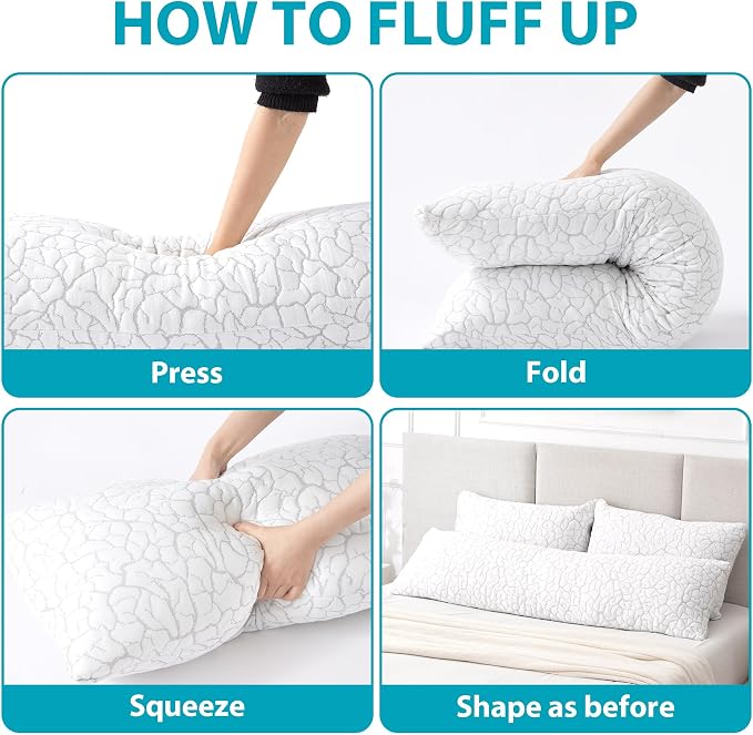 Cooling Body Pillow for Adults, Shredded Memory Foam Full Body Pillow - Image 6