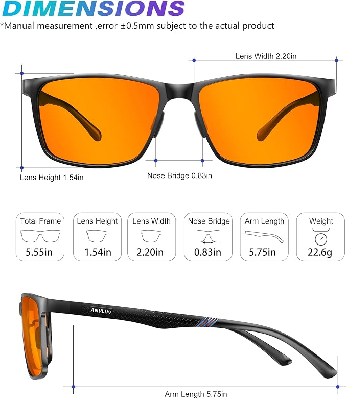 ANYLUV Blue Light Glasses Men, Relieve Eyestrain and Eye Protection, Al-Mg - Image 4