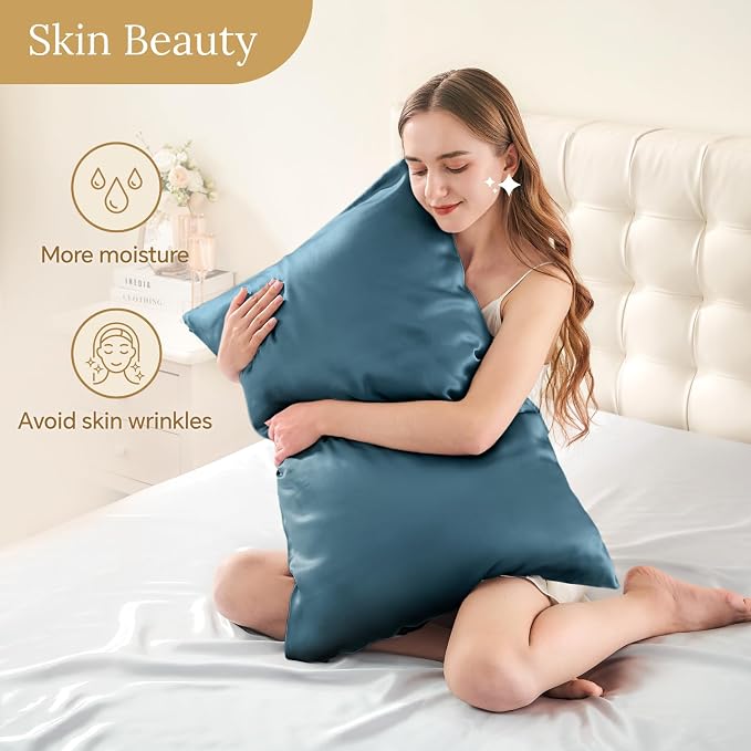INFIIXSO Silk Pillow Cases 2 Pack Standard Size, Ultra Smooth & Soft Mulberry - Image 3