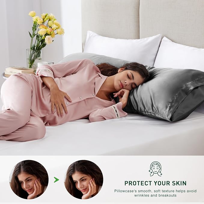 Love's cabin Satin Body Pillowcase 20x54, Cooling Pillow Cover - Image 3