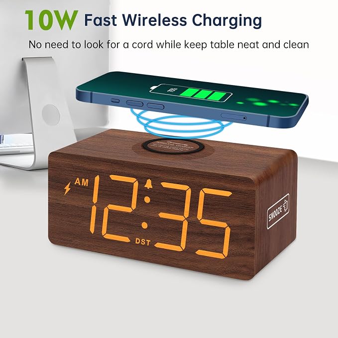 DreamSky Wooden Digital Alarm Clock - Image 2