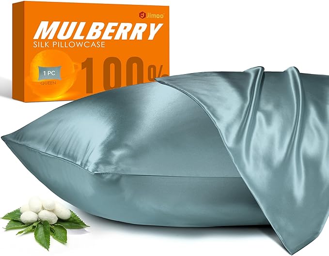 100% Mulberry Silk Pillowcase for Hair and Skin, 22 Momme Pure Natural Silk by JJIMOO