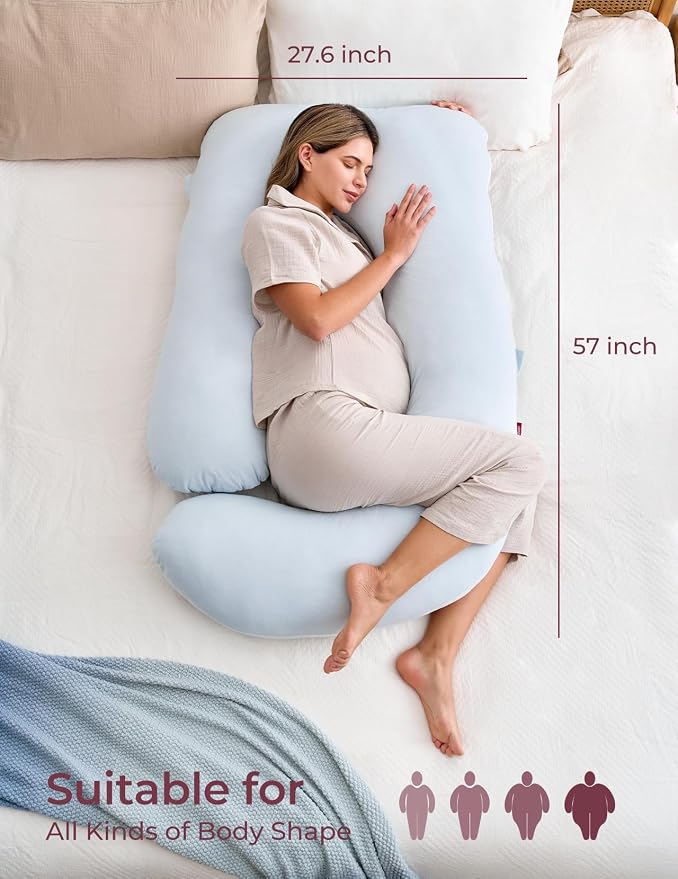 Momcozy Pregnancy Pillows for Sleeping, U Shaped Full Body Pillow for Pregnancy - Image 6