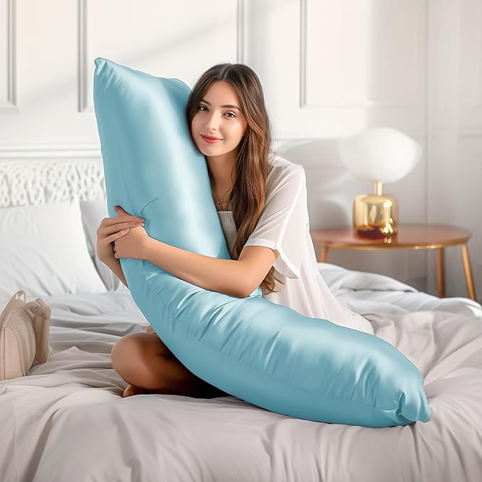 BEDELITE Satin Body Pillow Cover 2 Pack, Super Soft and Cooling Body Pillow - Image 3