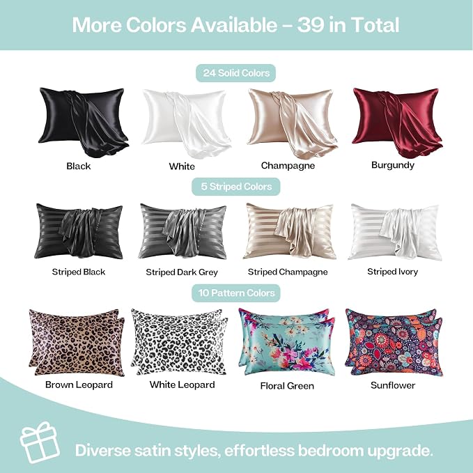MR&HM Satin Pillowcase for Hair and Skin, Silk Satin Pillowcase 2 Pack - Image 7