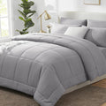 CozyLux Queen Comforter Set Grey, 7 Pieces Bed in a Bag, All Season Bedding Sets by CozyLux