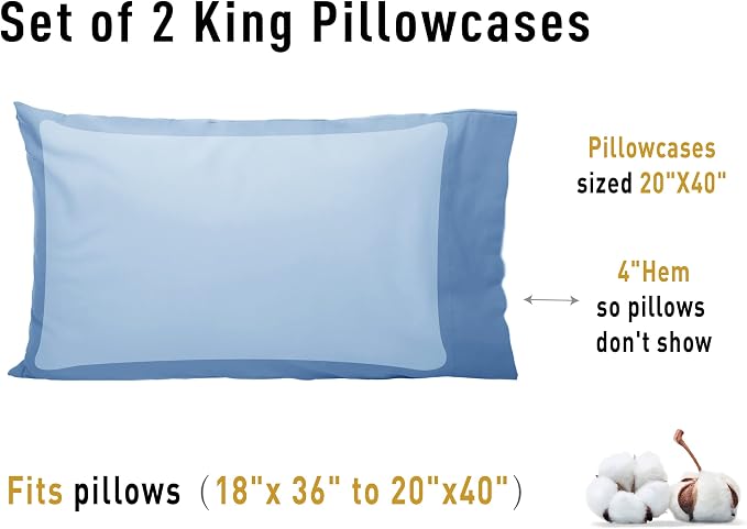Sunflower King Pillowcases Set of 2, 100% Cotton King Size Pillow Cases 2 - Image 8